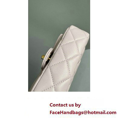 Chanel Lambskin, Resin  &  Gold-Tone Metal Mini Flap Bag with Top Handle AS4847 Light Pink 2024